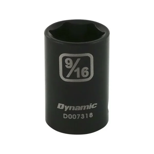 Dynamic Tools 3/8in. Drive 6 Point SAE 9/16in. Standard Length Impact Socket D007318