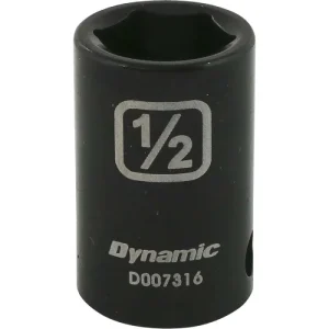 Dynamic Tools 3/8in. Drive 6 Point SAE 1/2in. Standard Length Impact Socket D007316