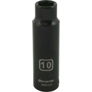 Dynamic Tools 3/8in. Drive 6 Point Metric 10mm Deep Length Impact Socket D007210