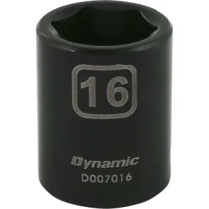 Dynamic Tools 3/8in. Drive 6 Point Metric 16mm Standard Length Impact Socket D007016