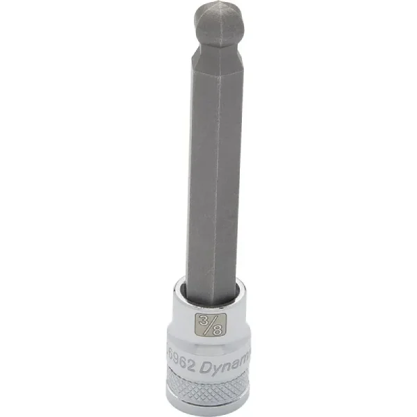 Dynamic Tools 3/8in. Drive SAE Hex Head 3/8in. Long Ball Nose Chrome Finish Socket D006962