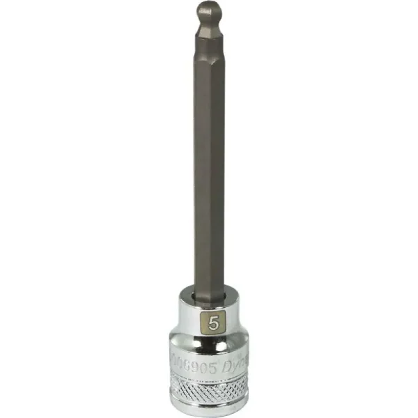 Dynamic Tools 3/8in. Drive Metric Hex Head 5mm Long Ball Nose Chrome Finish Socket D006905