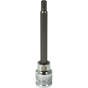 Dynamic Tools 3/8in. Drive Metric Hex Head 5mm Long Bit Chrome Finish Socket D006405