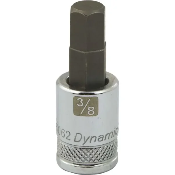 Dynamic Tools 3/8in. Drive SAE Hex Head 3/8in. Bit Standard Length Chrome Finish Socket D006062
