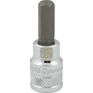 Dynamic Tools 3/8in. Drive SAE Hex Head 5/16in. Bit Standard Length Chrome Finish Socket D006060