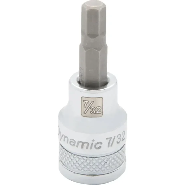 Dynamic Tools 3/8in. Drive SAE Hex Head 7/32in. Bit Standard Length Chrome Finish Socket D006056