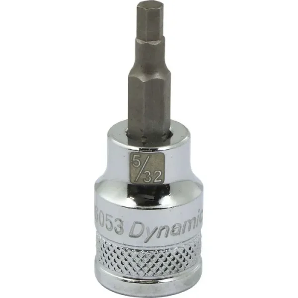 Dynamic Tools 3/8in. Drive SAE Hex Head 5/32in. Bit Standard Length Chrome Finish Socket D006053