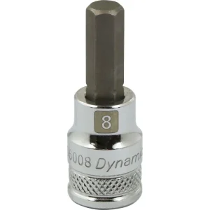 Dynamic Tools 3/8in. Drive Metric Hex Head 8mm Bit Standard Length Chrome Finish Socket D006008