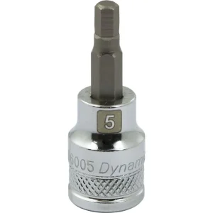 Dynamic Tools 3/8in. Drive Metric Hex Head 5mm Bit Standard Length Chrome Finish Socket D006005