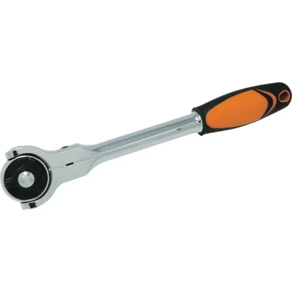 Dynamic Tools 3/8in. Drive Swivel Head 72 Tooth Ratchet Chrome Finish Comfort Handle 9in. Long D0053