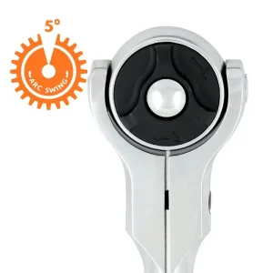 Dynamic Tools 3/8in. Drive Swivel Head 72 Tooth Ratchet Chrome Finish Comfort Handle 9in. Long D0053 - view 2