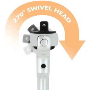 Dynamic Tools 3/8in. Drive Swivel Head 72 Tooth Ratchet Chrome Finish Comfort Handle 9in. Long D0053 - view 3