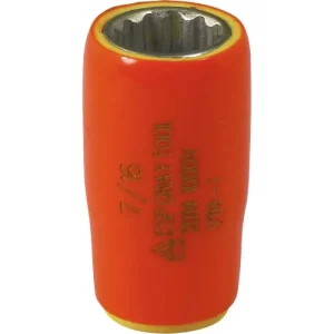 Gray Tools 7/16in. X 1/4in. Drive 12 Point Standard Length Socket 1000V Insulated V114-I