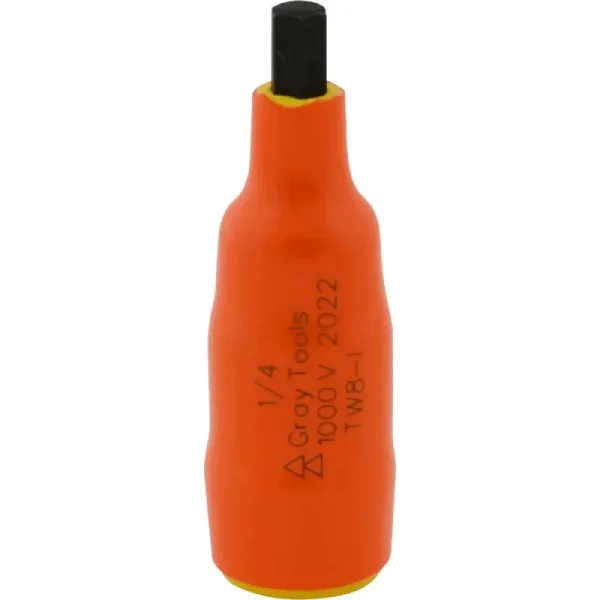 Gray Tools 1/4in. X 3/8in. Drive Standard Length Hex Head 1000V Insulated Socket TW8-I