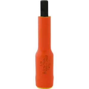 Gray Tools 3/8in. X 3/8in. Drive Extra Long Hex Head 1000V Insulated Socket TW12L-I
