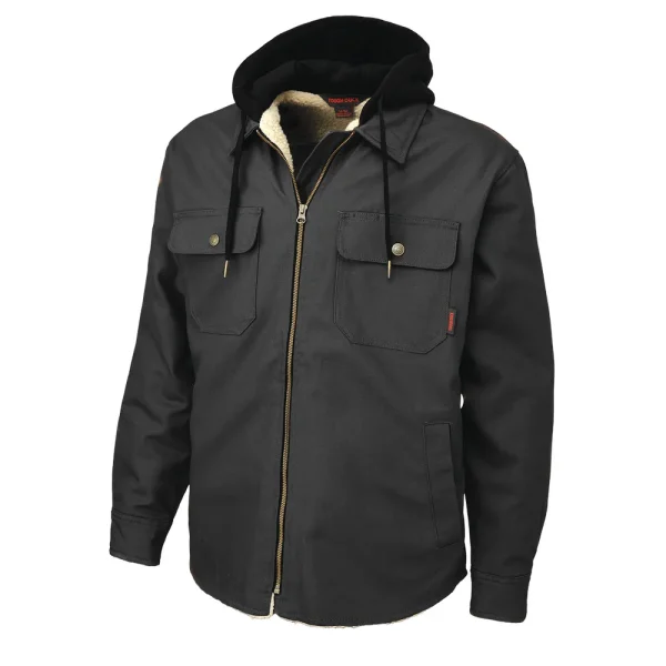 Tough Duck Men’s Sherpa Lined Duck Jac-Shirt with Zip Front Closure (WS031, WS032)