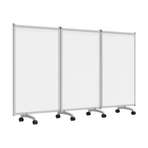 Luxor Workspaces 3-Panel Mobile Magnetic Whiteboard Room Divider (MB9152WW)