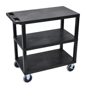 Luxor Workspaces 32″ X 18″ Cart – Three Flat Shelves (EC222HD-B)