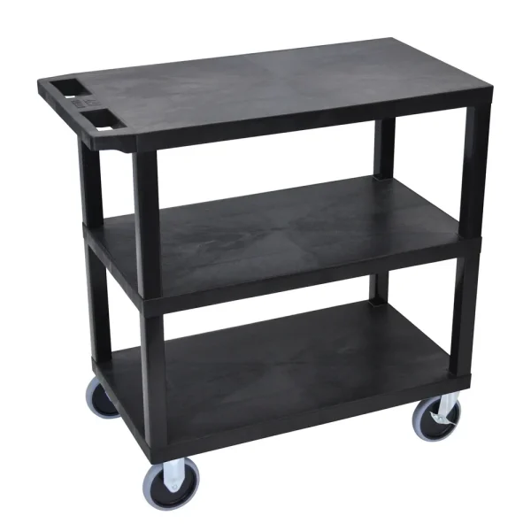 Luxor Workspaces 32″ X 18″ Cart – Three Flat Shelves (EC222HD-B)