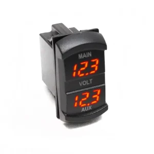 Race Sport Rocker Switch sized Dual Volt Meter 10-60V (1006325)
