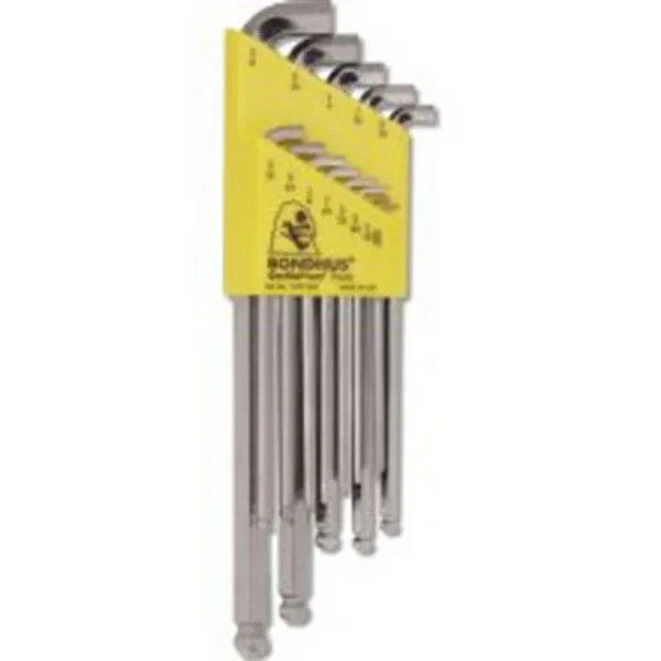 Bondhus 16737 13 Piece Stubby Ball End Tip Hex Key L-Wrench Set with BriteGuard Finish, Long Arm