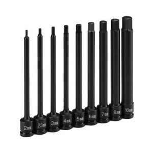 Grey Pneumatic 4″ Extended 0.25″ Drive Impact Hex Drivers, 7pc (9247H)