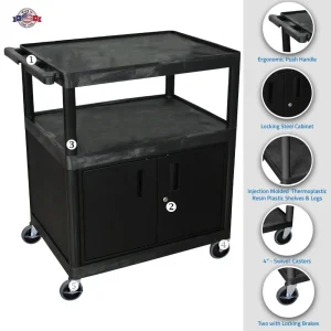Luxor Workspaces Large Coffee Cart – Cabinet (HE40C-B) - view 2