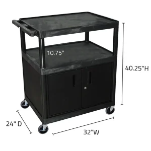 Luxor Workspaces Large Coffee Cart – Cabinet (HE40C-B) - view 3