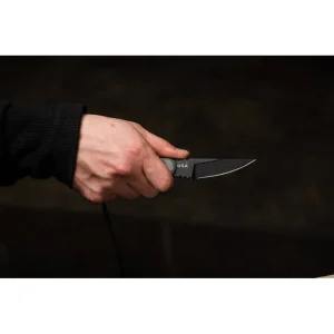 TOPS Knives Scalpel Neck Knife W/ Micarta Handle (2.4″ Black) (SSS07) - view 4