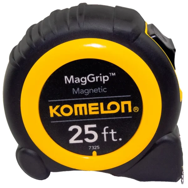 Komelon 25′ X 1″ Magnetic Maggrip Tape Measure, Yellow/Black (7325)