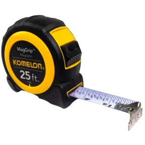 Komelon 25′ X 1″ Magnetic Maggrip Tape Measure, Yellow/Black (7325) - view 2
