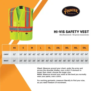 Pioneer Safety Hi-Vis Vest with Snaps – Yellow/Green (Medium) (V1021960U-M) - view 3