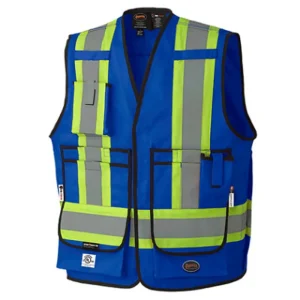 Pioneer Safety FR Tech Arc Rated Hi-Viz Surveyor Vest, Blue, Large (V2540780U-L)