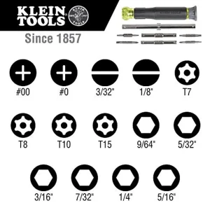 Klein Tools 32314 Electronic Screwdriver, 14-in-1 with 8 Precision Tips, Slotted - view 3
