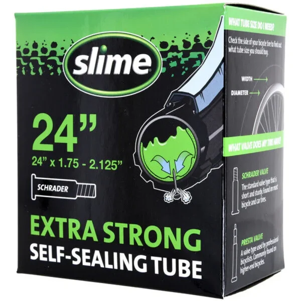 Slime Extra Strong Self-Sealing Bicycle Tube 24″ x 1.75-2.125″ Schrader (30047)