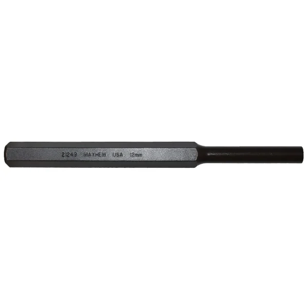 Mayhew 21249 Pro Pin Punch, Extra Long Pin Length, Metric, 12mm x 8-Inch
