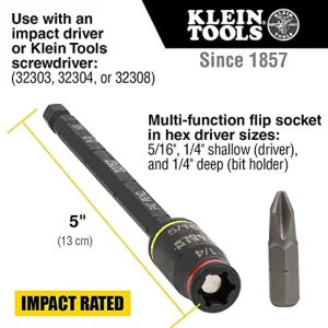 Klein Tools 32767 Impact Driver, 3-in-1 Impact Flip Socket and Bit Holder - view 2