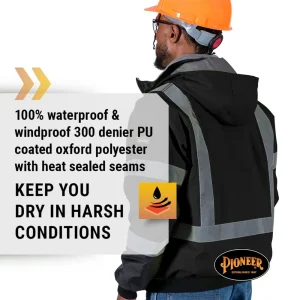 Pioneer Safety Hi-Vis Waterproof Heated Safety Bomber Jacket (V1210170U-2XL) - view 4