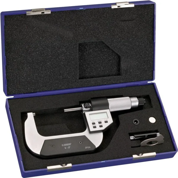 Shop Fox 2-3 Inch Digital Micrometer with 0.0005 Inch 0.0127mm Graduations (M1085)