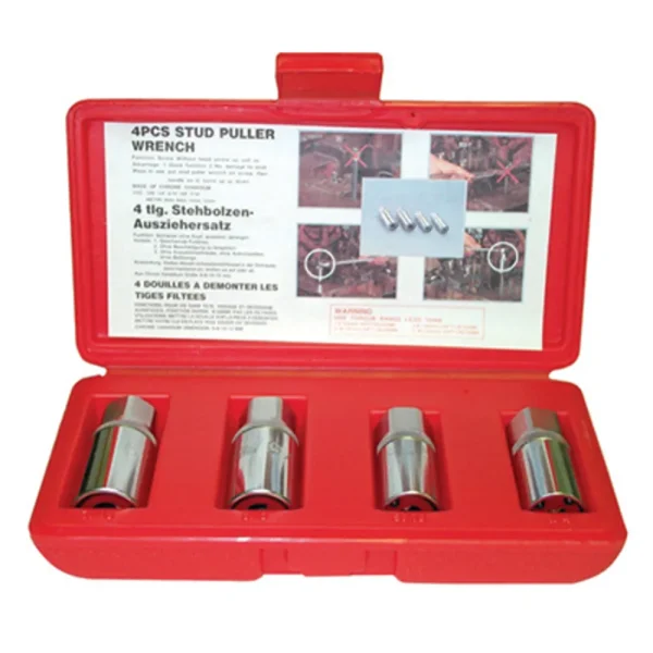 K Tool 23800 Stud Remover Set, 4 Piece, 1/2″ Drive, 1/4″, 5/16″, 3/8″, 7/16″