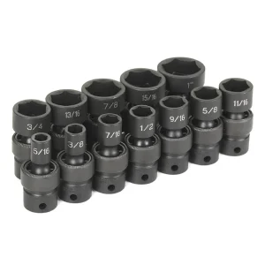 Grey Pneumatic 3/8″ Dr. 12 Pc. 6 Pt. Standard Frac. Univ. Set (1212U) - view 2