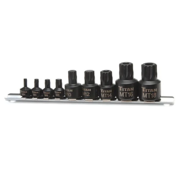 Titan Tools 16138 Impact Triple Square Bit Socket Set – 9 Piece