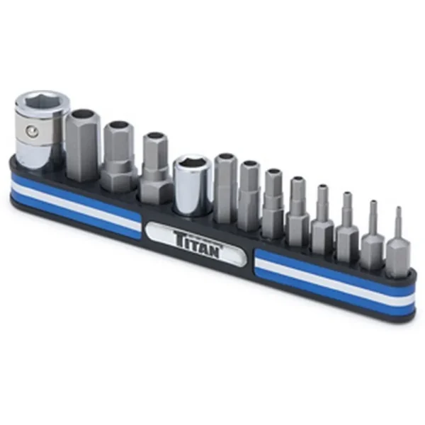Titan Tools 16136 Tamper Resistant Metric Hex Bit Set On Magnetic Rail