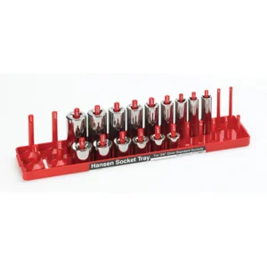 Hansen Global 3/8″ Drive SAE Socket Tray, Red Plastic (3801)
