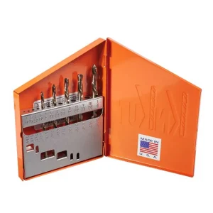 KnKut 5KK6 5 Piece Fractional Jobber Length Left Hand Drill Bit Set – USA Made