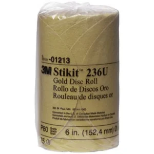 3M 6″ P80+Grit Stikit Gold Abrasive Disc Roll 236U (1213)