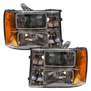 Oracle Lighting 2007-2013 GMC Sierra Pre-Assembled LED Halo Headlights – (Square Halo Design) (7054-001, 7054-330, 70...
