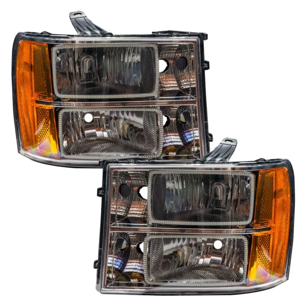 Oracle Lighting 2007-2013 GMC Sierra Pre-Assembled LED Halo Headlights – (Square Halo Design) (7054-001, 7054-330, 70...