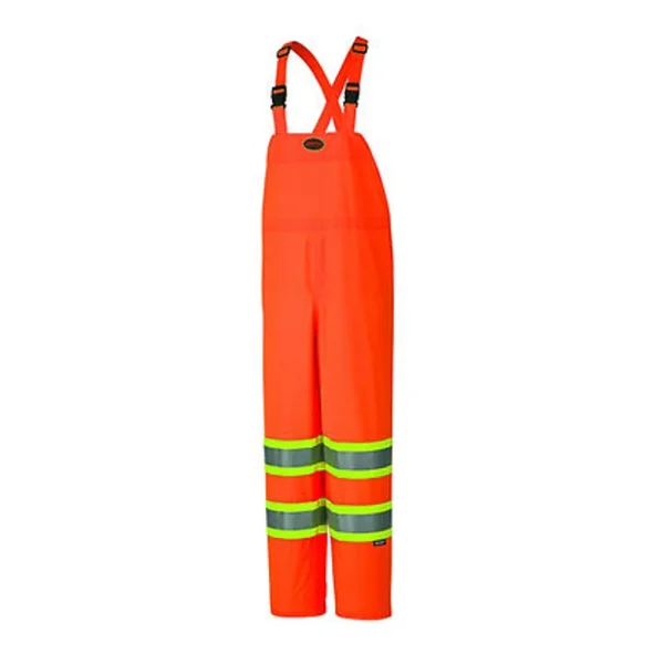 Pioneer Safety Waterproof Hi-Vis Safety Bibs – 2XL – Orange (V1060460U-2XL)