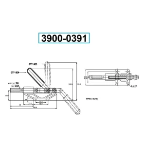 HHIP PUSH & PULL CLAMP WITH 90 DEGREE HANDLE & 800 LBS HOLDING CAPACITY (3900-0391) - view 3